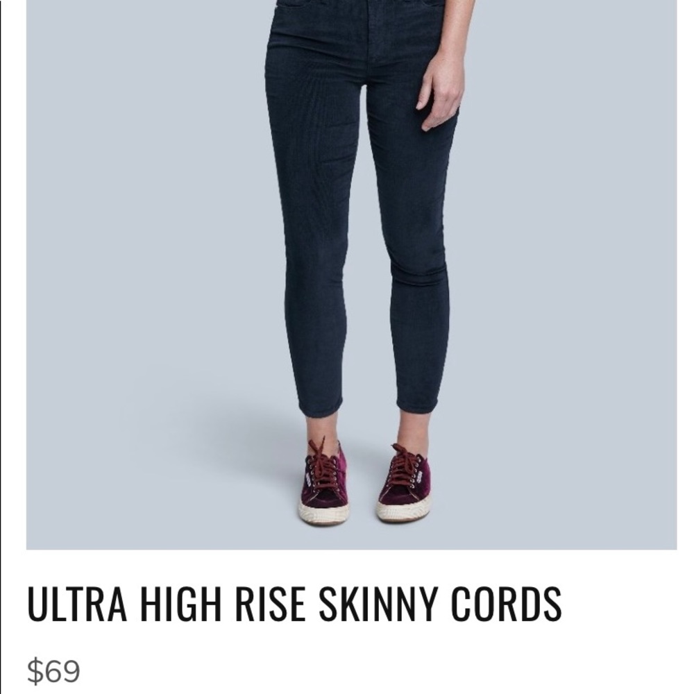 SEVEN7 ULTRA HIGH RISE SKINNY CORDS  BLACK SZ 12